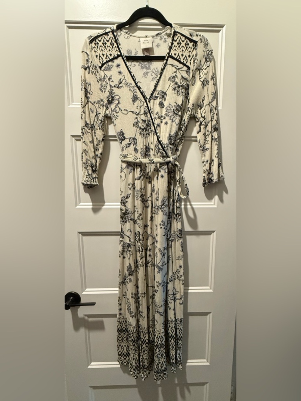 Knox Rose Cream Maxi Dress with Black Floral Print